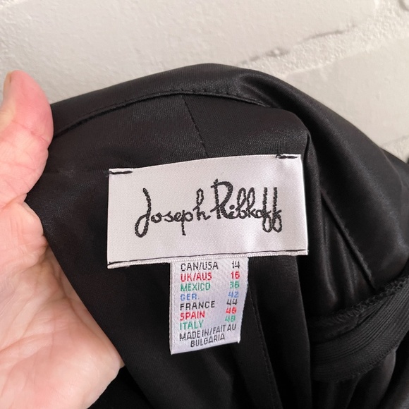 Joseph Tibkoff BLACK FULL LENGTH EVENING GOWN DRESS Formal  Whimsygoth Sz 14 - Picture 6 of 11